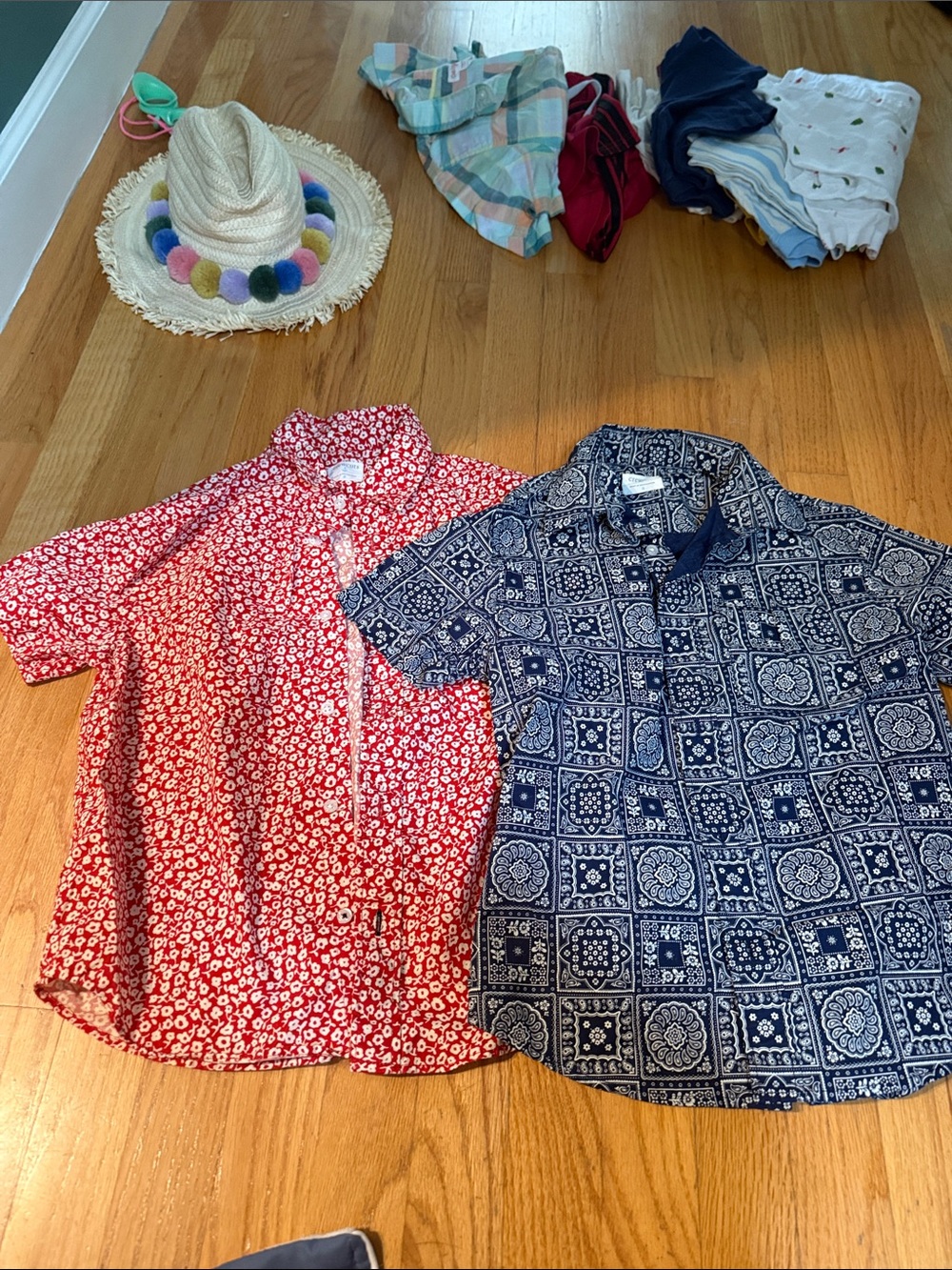 Two crewcuts ' Short-Sleeve Button Shirt - Red Floral size 8